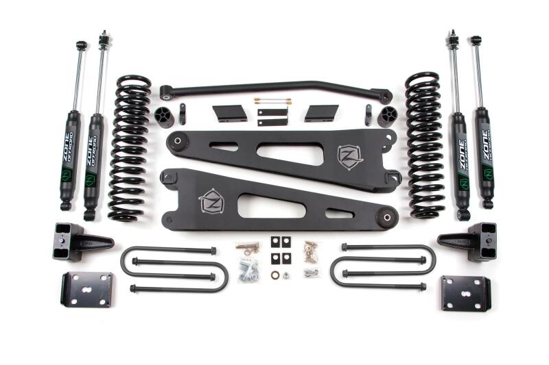 Ford Superduty Suspension Lift Kit - Zone Offroad - 4in Radius Arm System - Gas w/Overload - Fox Shocks - `11-`27